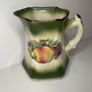 Mayfayre Staffordshire Pottery 6” Fruit Printed Pitcher- Made In England